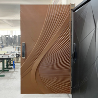 Offre Spéciale porte d'entrée pivotante de luxe en aluminium grain de métal portes de sécurité intérieures personnalisées avec serrure intelligente avec caméra vidéo