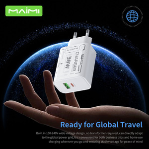 Chargeur rapide Maimi 30W PD, prise EU, double port <span class=keywords><strong>USB</strong></span>-C et <span class=keywords><strong>USB</strong></span>-A, charge rapide 3.0, adaptateur mural 30W, chargeur de téléphone <span class=keywords><strong>Power</strong></span> Delivery - Product Image 2