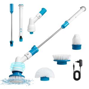 0728 Spin Scrubber Power <b>Brush</b> 3 Heads Mini Mop Rechargeable <b>Cleaning</b> for Couch & Carpet - Product Image 4