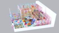 Nouveau Design Château Ludique pour Enfants avec Toboggans Intérieurs Multi-Niveaux, Structures d'Escalade, Aire de Jeu Douce et Plateforme de Jeu en Hauteur