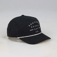Casquette en nylon non structurée à 5 panneaux de haute qualité personnalisée, logo brodé, casquette à fermeture à pression