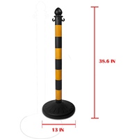 Ensemble de poteaux de signalisation en plastique, ligne de signalisation routière, barrières de contrôle des foules, barrière de voie d'accès avec crochets en S et chaîne pour l'extérieur