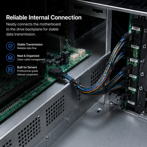 LUNG KAY มินิเอสดีเอสเอเอส SFF-8643 ถึง SFF-8087 36 พิน 12Gbps ความเร็วสูงภายในเซิร์ฟเวอร์สายเคเบิลข้อมูลพร้อมไนลอนถักป้องกัน - Product Image 3