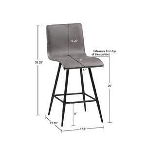 Tabouret de comptoir pivotant DB en simili cuir pour salle à manger Meuble de salle à manger élégant - Product Image 4