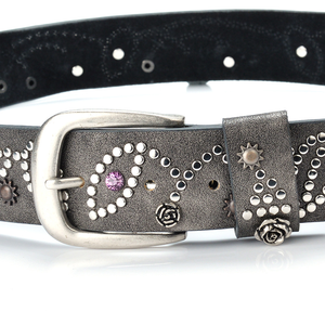 New Fashion PU Leather <strong>Belt</strong> Metal Rivets Grey Wash Vintage Casual Ladies PU <strong>Belts</strong> for Women - Product Image 5