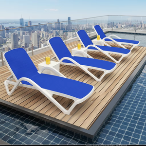 Chaise longue pliable <span class=keywords><strong>en</strong></span> <span class=keywords><strong>plastique</strong></span> durable pour l'extérieur, 5 positions réglables, résistante aux UV, pour usage commercial, plage, piscine - Product Image 6