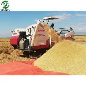 WORLD RUILONG Track Combine Harvester Machine Mesin Panen Gandum Mesin Pertanian 88HP WORLD Rice Combine Harvester