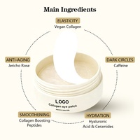 Patchs Hydrogel Coréens Anti-Âge à l'Acide Hyaluronique et au Collagène de Rose, 30 Paires, Anti-Cernes et Raffermissants, en Pot, Vente en Gros