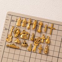 Voie de mémoire dorée | Pendentif miniature en acier inoxydable plaqué or PVD 18 carats pour la fabrication de bijoux | Étanche et durable