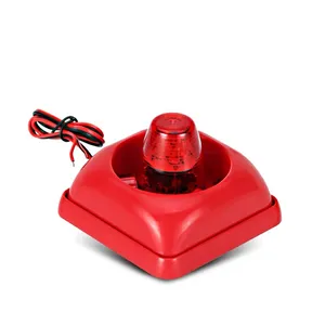 Mini Sirene Alarme Acústico Sirene Interior com Red Flash Sistema De Alarme De Incêndio