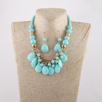 Collier en résine pour femmes, ensemble de bijoux, boucles d'oreilles, chaîne en or multicouches, goutte d'eau, acrylique, vente en gros, nouvelle collection