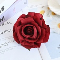 Haute Qualité Artificielle Rose Fleurs Tête Soie Fleur Roses Grandes Têtes De Fleurs Rose Rose pour La Maison De Noël Décoration De Mariage