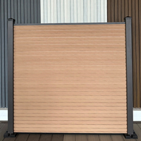 Bon marché, 10 pieds de haut, clôture et terrasse en bois composite, panneaux de clôture en plastique pour les États-Unis avec sculptures en aluminium