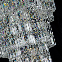 Lustre en cristal personnalisé PM pour villa, décoration de duplex, escalier, salon, hall, lampe suspendue en cristal ajouré luxueuse