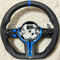 Volant sport en cuir noir à fond plat pour BMW E92 X6 M3 E71 X5 E70 F15 F16 F10 F30 F31 F32 F20 E90 E87