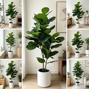 Bassin blanc Fiddle - Feuilles décoratives d'intérieur pour sol, emballage monobloc, en plastique, 150 cm - Product Image 6