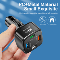 Nouveau chargeur de voiture 4 en 1 35W QC3.0 4 ports USB ignifuge avec protection OTP pour téléphones mobiles