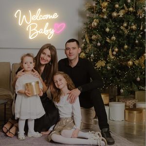 Panneaux néon LED « Bienvenue Bébé » à intensité variable, alimentés par USB, lumière d'ambiance, décoration de vitrine, éclairage de rue, personnalisables 5V - Product Image 5