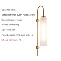 Applique murale moderne nordique lampe de chevet LED de luxe avec corps en fer hôtel chambre étude allée fond lampes en verre créatives