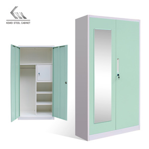 Armoire Indienne Multifonctionnelle Lemari à Portes Coulissantes en Métal avec <span class=keywords><strong>Miroir</strong></span> - Product Image 3