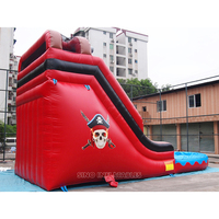 Tobogán inflable pirata portátil de 17 'de altura, tobogán húmedo y seco para niños, fiestas al aire libre, eventos de fábrica de inflables de China
