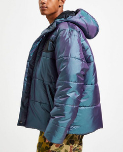Logotipo <span class=keywords><strong>de</strong></span> ropa personalizado Moda para <span class=keywords><strong>hombre</strong></span> Iridiscente Puffer <span class=keywords><strong>Parka</strong></span> Invierno Abajo Chaquetas <span class=keywords><strong>Abrigos</strong></span> - Product Image 2