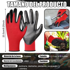 Guantes de nailon, 12 pares de guantes de trabajo de seguridad recubiertos de nitrilo para jardinería y uso al aire libre - Product Image 2