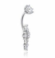 Anneaux de nombril Anicina 14G avec diamants CZ, anneaux de nombril papillon, cœur, diable, bijoux de piercing pour femmes