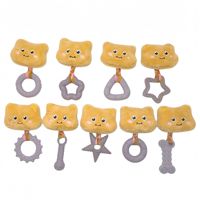 Jouet en peluche pour chaton en gros avec bande en tissu TPR, nœud en corde et os couineur pour la mastication et le jeu interactif
