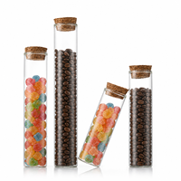 Ensemble de tubes à essai en verre 5ml-200ml, flacons pour échantillons liquides avec bouchons en liège, emballage en boîte, marquage à chaud pour sel de bain, bonbons, grains de café