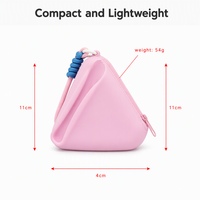 Pochette de maquillage en silicone, pochette cosmétique triangulaire, fermeture à glissière, organisateur de rangement, résistant à l'eau, sac de rangement portable pour voyage