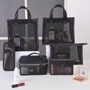 Neceser de malla impermeable con cremallera, organizador de maquillaje, bolsa de almacenamiento de cosméticos de viaje, Kit de lavado portátil con asa para mujeres y hombres - Product Image 5