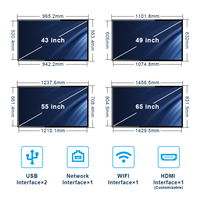Écran d'affichage numérique LCD mural de 32, 43, 55, 65 pouces, écran publicitaire anti-reflets, moniteur commercial mince pour intérieur, pour magasin