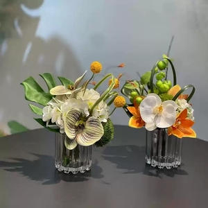 Arreglo Floral <span class=keywords><strong>de</strong></span> <span class=keywords><strong>Cristal</strong></span> <span class=keywords><strong>con</strong></span> Flores <span class=keywords><strong>Artificiales</strong></span> Hechas a Mano <span class=keywords><strong>de</strong></span> Estilo Clásico y Plantas Verdes, Jarrón <span class=keywords><strong>de</strong></span> 5 pies para Sala <span class=keywords><strong>de</strong></span> Estar, Comedor u Oficina <span class=keywords><strong>de</strong></span> Ventas - Product Image 3