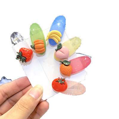 Милые пластиковые заколки для девочек на заказ с мультяшными фруктами Красочные заколки