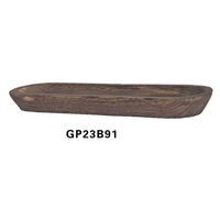 Vintage Paulownia houten dienblad met 3 compartimenten, handgesneden houten serveerschaal voor sieraden, snacks en tafeldecoratie