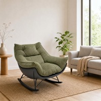 Fauteuil inclinable à bascule en tissu de style nordique moderne pour salon, chambre, salle à manger et usage hôtelier