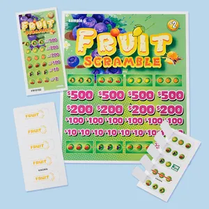 Design livre puxar Tabs e quebrar Abrir Loteria bilhetes Custom Print Cinco Windows Pull Tab Cartões