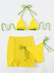 Fabricante <span class=keywords><strong>de</strong></span> fábrica Correas Halter Bikini Triángulo Brasileño Color Block Traje <span class=keywords><strong>de</strong></span> <span class=keywords><strong>baño</strong></span> 3 piezas Traje <span class=keywords><strong>de</strong></span> <span class=keywords><strong>baño</strong></span> con falda Traje <span class=keywords><strong>de</strong></span> <span class=keywords><strong>baño</strong></span> - Product Image 6