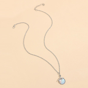<span class=keywords><strong>Collane</strong></span> pendenti Vintage in bronzo intagliato a mano libellula da donna etnico Color argento in metallo rotondi in pietra verde - Product Image 6