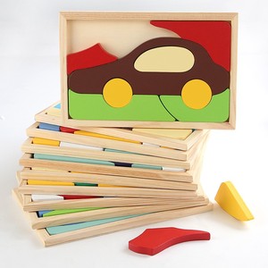 Vente en gros de puzzles 3D, puzzles en bois, jouets éducatifs Montessori, animaux de dessin animé, véhicules, jouets cognitifs en bois pour enfants - Product Image 5
