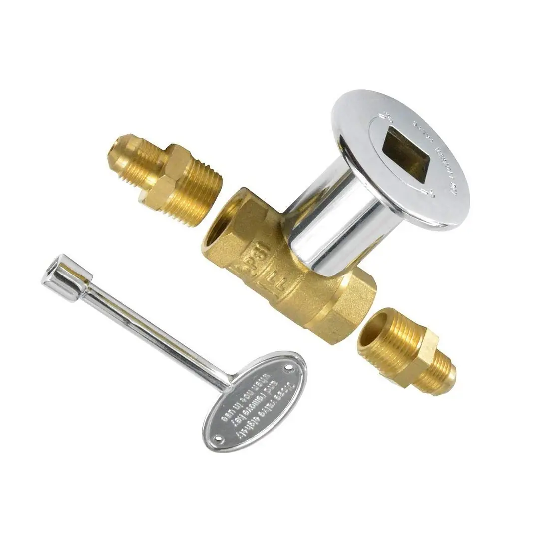 Gas brazier with lock 1 2 control valve High pressure valve key sleeve 1/2 regulating ball valve with copper connection