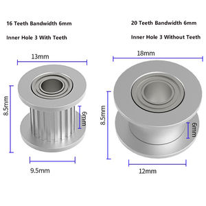 Yüksek Kaliteli <span class=keywords><strong>20</strong></span> Dişli <span class=keywords><strong>GT2</strong></span> Zamanlama Kayışı Kasnağı, 3D Yazıcı için Özelleştirilebilir OEM Çelik Kasnak - Product Image 5