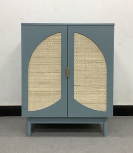 Luxury Real Rattan Storage Furniture Painted Modern Models Antique Wood Shoe Rack Cabinet
