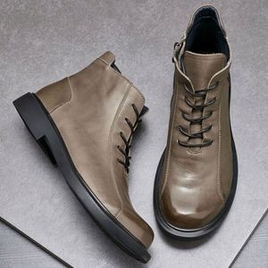 Latest Model Business Leather Round <b>Toe</b> Handmade Waterproof Autumn Wedding Formal Occasion Men's Shoes - Product Image 3