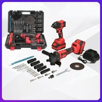 Nouvel ensemble d'outils électriques domestiques sans fil transfrontalier : perceuse sans balais et meuleuse d'angle, deux pièces, avec batterie lithium-ion rechargeable