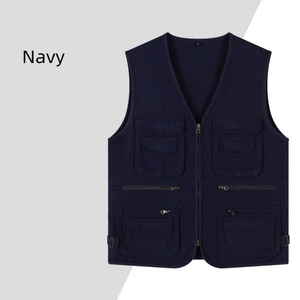 Gilet de travail pour hommes en coton pur épais, respirant, anti-rétrécissement, multi-poches, idéal pour la photographie, avec logo personnalisé imprimé - Product Image 4