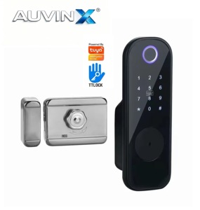 Serratura Intelligente Auvinx per Porta con <span class=keywords><strong>Accesso</strong></span> Wi-Fi Tuya TTLOCK BT in Lega di Alluminio con Impronta Digitale, Password, Carta e Controllo Remoto per Casa e Ufficio - Product Image 1