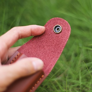 Étui à couteau en cuir de vachette véritable avec logo personnalisé, boucle de ceinture et bouton pression en laiton pour EDC, camping en plein air - Product Image 4