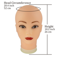 Tête de Mannequin Femme Chauve Sans Cheveux pour Présentation de Perruques, Modèle d'Entraînement en Cosmétologie, Vente Chaude